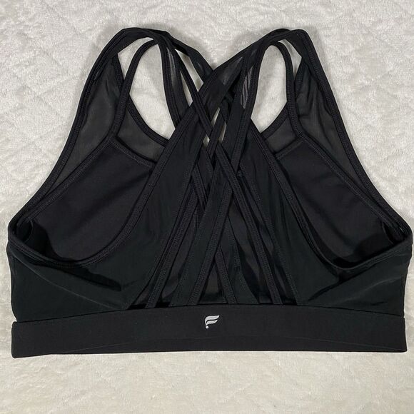 Fabletics Faye High Impact Sports Bra Black Athletic Running Women's Sz L/XL - Picture 2 of 5
